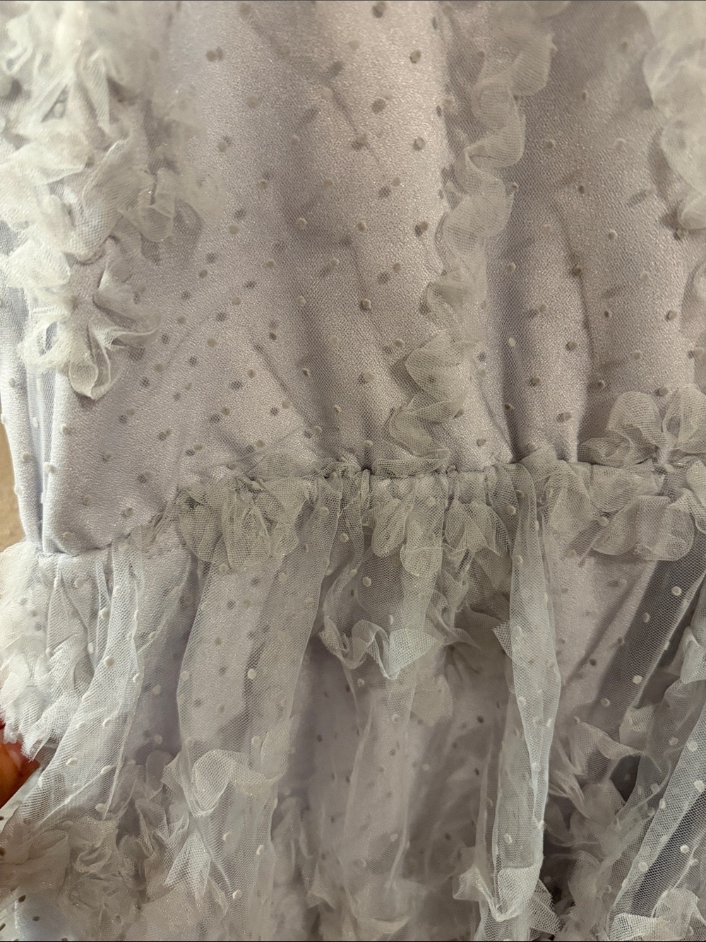 Arula Size A Tiered Lace Tulle Dress in Dusty Blue - Picture 5 of 5